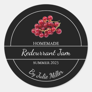 Einfache, selbst gemachte Redcurrant-Jam-Label Runder Aufkleber