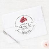Einfache, selbst gemachte Redcurrant-Jam-Label Runder Aufkleber (Umschlag)