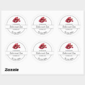 Einfache, selbst gemachte Redcurrant-Jam-Label Runder Aufkleber (Blatt)