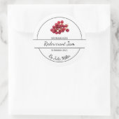 Einfache, selbst gemachte Redcurrant-Jam-Label Runder Aufkleber (Tasche)