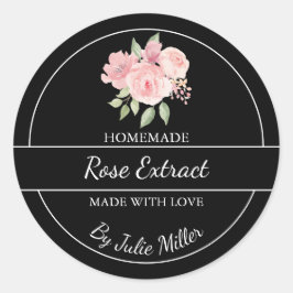 Einfache, selbst gemachte Rose Extract Label Runder Aufkleber