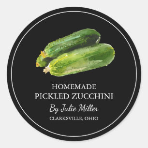Einfache, selbst gepickte Zucchini-Kennzeichnung Runder Aufkleber