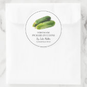 Einfache, selbst gepickte Zucchini-Kennzeichnung Runder Aufkleber (Tasche)