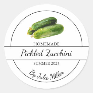 Einfache, selbst gepickte Zucchini-Kennzeichnung Runder Aufkleber