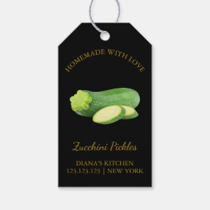 Einfache selbstgemachte Zucchini-Pickle-Hangetiket Geschenkanhänger