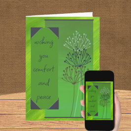 Einfache serene Green Floral Sympathy Card Karte