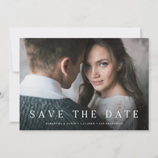 Einfache Serif | Eleganter klassischer Text und Fo Save The Date (Vorderseite)