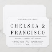 Einfache Serif-Moderne Typografie-Einladung Einladung (Vorne/Hinten)