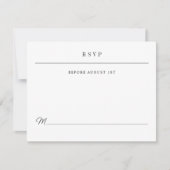 Einfache Serif-Moderne Typografie Hochzeit RSVP Karte (Vorderseite)