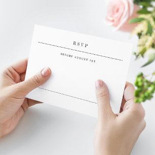 Einfache Serif-Moderne Typografie Hochzeit RSVP Karte