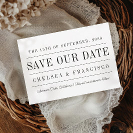 Einfache Serif-Moderne Typografie Hochzeit Save The Date