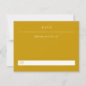 Einfache Serif-moderne Typografie Hochzeitsgelb RSVP Karte (Vorderseite)