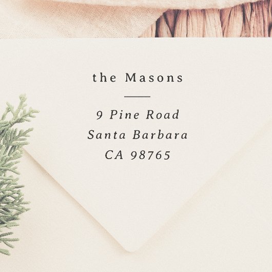 Einfache Serif Typografie Klassische Rücksendeadre Gummistempel