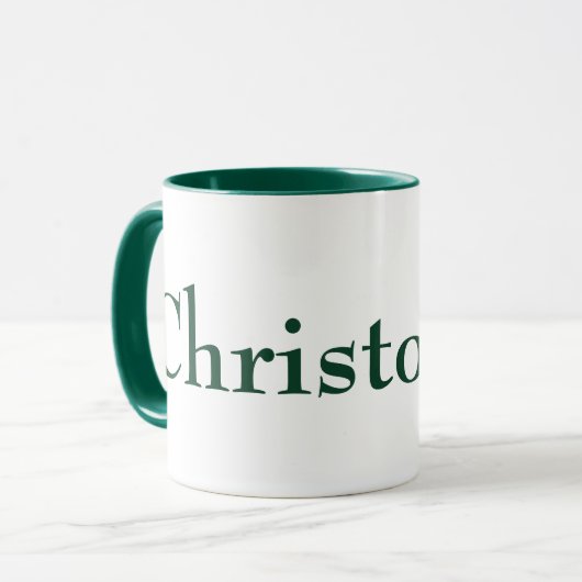 einfache Serife, modern ansehnlicher personalisier Tasse (Vorderseite Links)