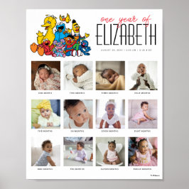 Einfache Sesamstraße Ein Jahr von 12 Monaten Poster