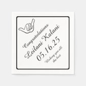 Einfache Shaka hängen lockere Abschluss-Papierserv Serviette (Vorderseite)