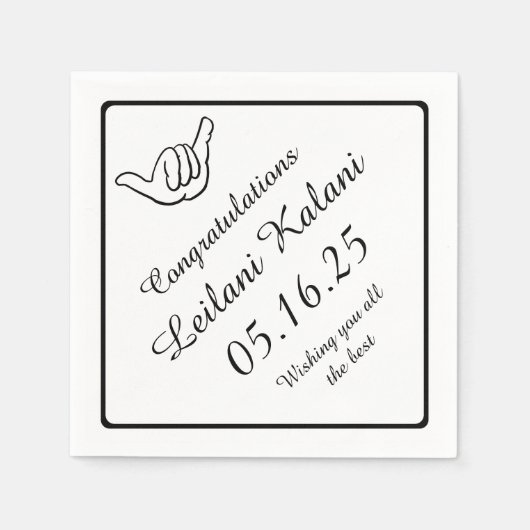 Einfache Shaka hängen lockere Abschluss-Papierserv Serviette (Vorderseite)