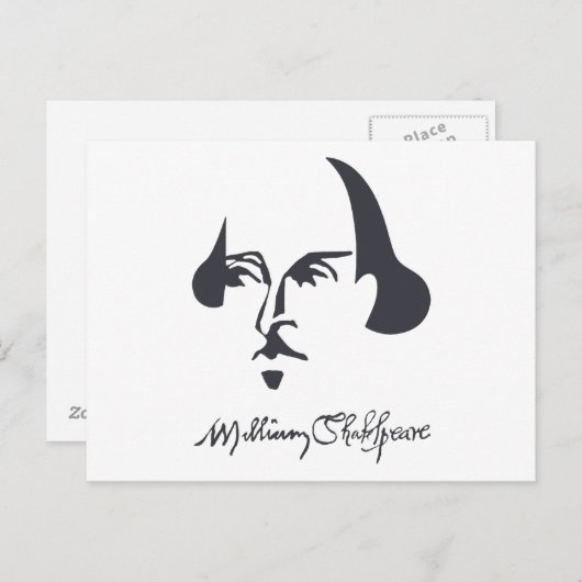 Einfache Shakespeare mit Unterschrift Postkarte (Vorne/Hinten)