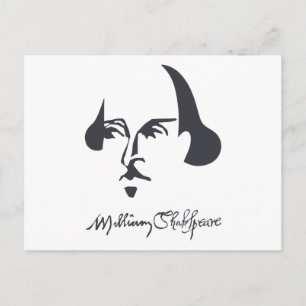 Einfache Shakespeare mit Unterschrift Postkarte