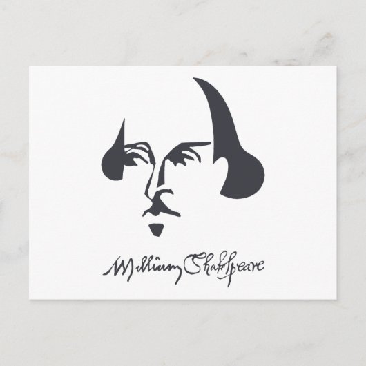 Einfache Shakespeare mit Unterschrift Postkarte (Vorderseite)