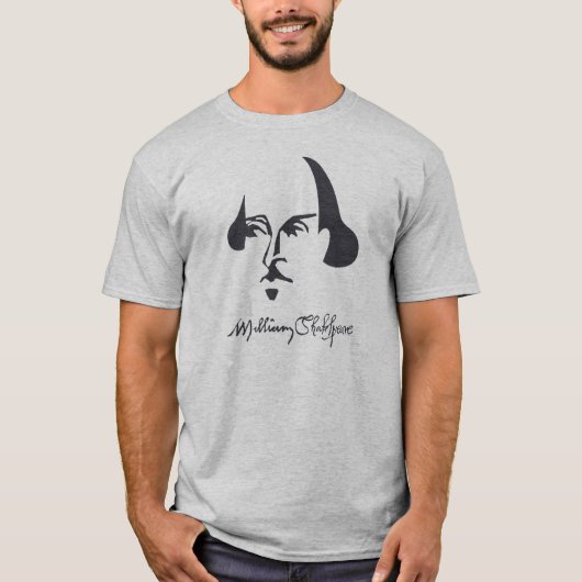 Einfache Shakespeare mit Unterschrift T-Shirt (Vorderseite)