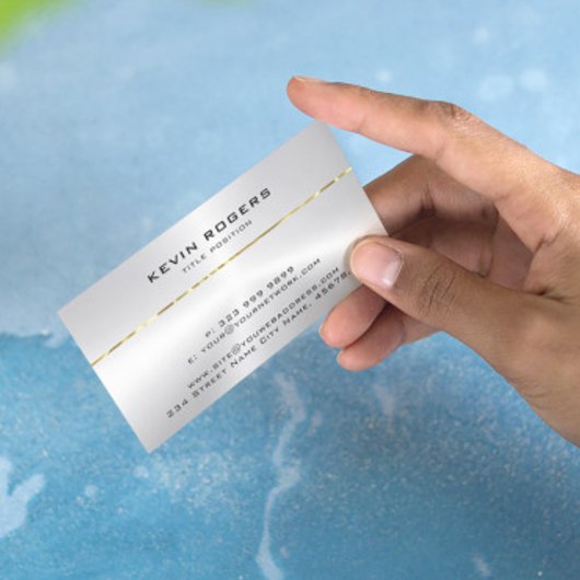 Einfache Shiny-Imitate Metallisches Silber-Gold Visitenkarte