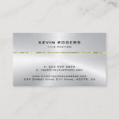 Einfache Shiny-Imitate Metallisches Silber-Gold Visitenkarte (Rückseite)