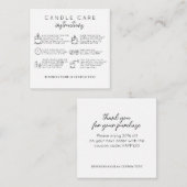 Einfache Sicherheitsanweisungen für Kerzen Begleitkarte (Vorne/Hinten)