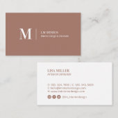 Einfache Siena Moderne Minimalistische Visitenkart Visitenkarte (Vorne/Hinten)
