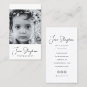 Einfache Signatur Elegante Script-Fotografie Visitenkarte (Vorne/Hinten)