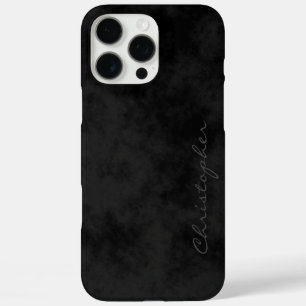 Einfache Signatur gesprenkeltes Schwarz iPhone 16 Pro Max Hülle