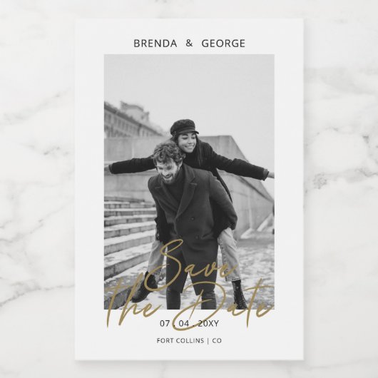 Einfache Signatur Minimalistisches Foto Save the D Lebensmitteletikett (Einzelnes Label)