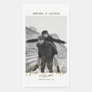 Einfache Signatur Minimalistisches Foto Save the D Serviette