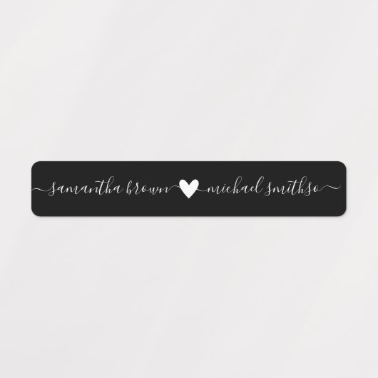 Einfache Signatur Name Elegant schwarz Etiketten (Design 1)