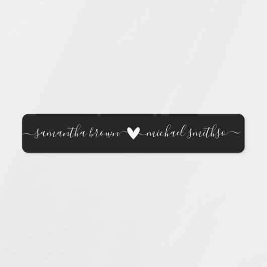 Einfache Signatur Name Elegant schwarz Etiketten (Design 2)