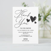 Einfache Signatur Script Herz Bestellung Vielen Da Dankeskarte (Stehend Vorderseite)