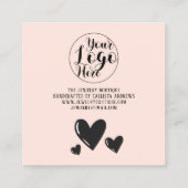 Einfache Signatur Script Herz Bestellung Vielen Da Quadratische Visitenkarte (Rückseite)