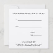 Einfache Signatur-Skript-Geschenkgutschrift (Rückseite)