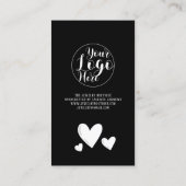 Einfache Signatur Skript Herz Bestellung Danke Bus Visitenkarte (Rückseite)