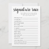 Einfache Signaturrennen | Schwarz-Weiß-Spielkarte Einladung (Vorderseite)