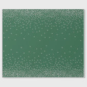 Einfache Silber-Confetti über dunkelgrünes Festiva Geschenkpapier (Flach)