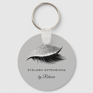 Einfache Silber Eyelash Glitzer Sparkasse Schöne  Schlüsselanhänger