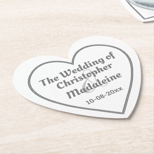 Einfache Silber-Grau-Schrift auf einem Papier-Unte Untersetzer (angewinkelt)