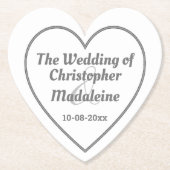 Einfache Silber-Grau-Schrift auf einem Papier-Unte Untersetzer (Vorderseite)