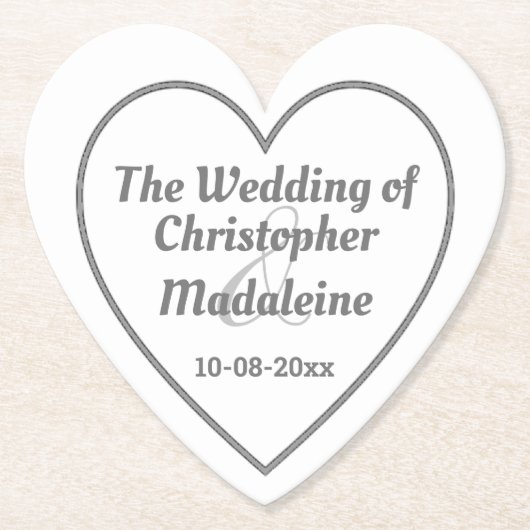 Einfache Silber-Grau-Schrift auf einem Papier-Unte Untersetzer (Vorderseite)