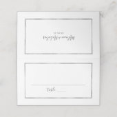Einfache Silber-Rahmen-Hochzeitsempfehlung Platzkarte (Außenseite Aufgefaltet)