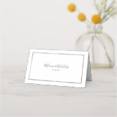Einfache Silber-Rahmen-Hochzeitsempfehlung Platzkarte (Rückseite)