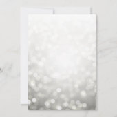 Einfache Silber Sweet 16 Geburtstag Funkelnd Light Einladung (Rückseite)