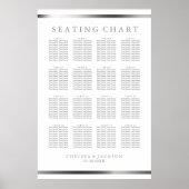 Einfache Silber und Weiß - 16 Tischsitzkarten Poster (Vorne)