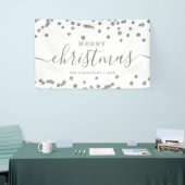 Einfache Silber Weihnachtsfeiertage Glitzer Weiß Banner (Messeveranstaltung)